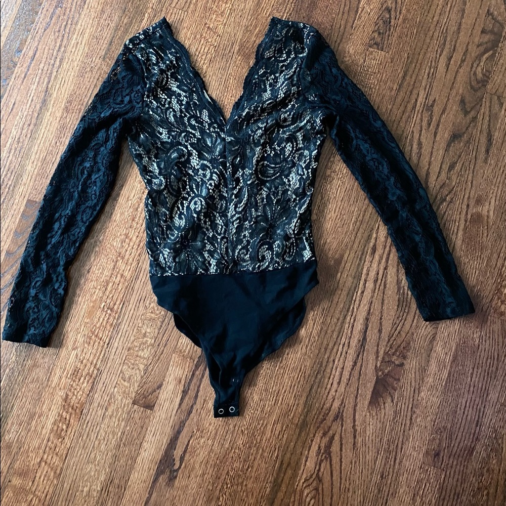 Express Black lace size small bodysuit